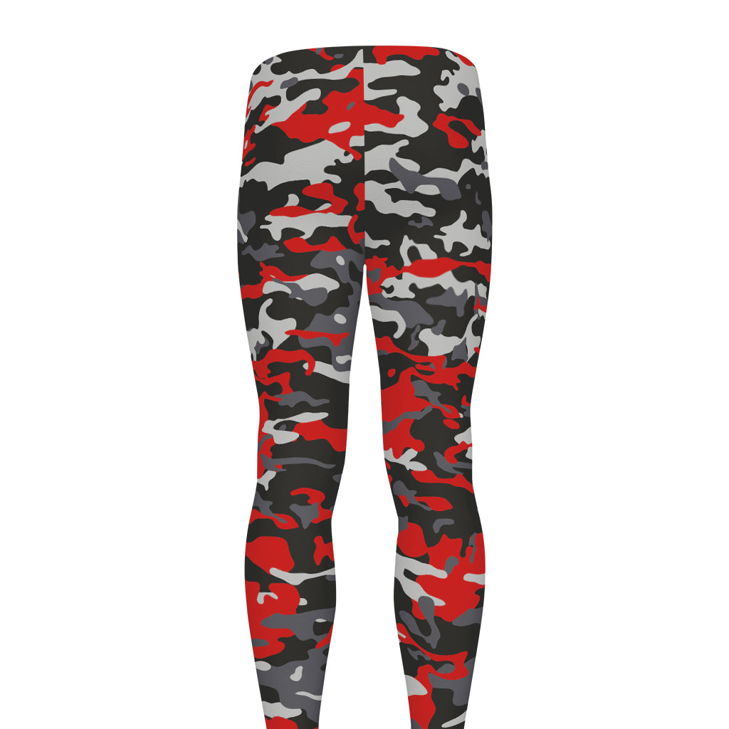 Orange Black And Grey Camouflage Print Men's leggings