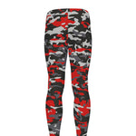 Orange Black And Grey Camouflage Print Men's leggings