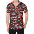 Orange Black And Grey Camouflage Print Men's Shirt