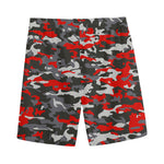 Orange Black And Grey Camouflage Print Men's Sports Shorts