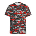 Orange Black And Grey Camouflage Print Men's Athletic T-Shirt