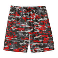 Orange Black And Grey Camouflage Print Men's Swim Trunks