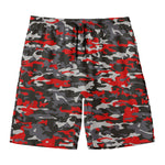 Orange Black And Grey Camouflage Print Men's Swim Trunks