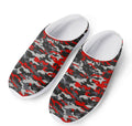 Orange Black And Grey Camouflage Print Mesh Casual Shoes