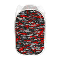 Orange Black And Grey Camouflage Print Mesh Laundry Hamper
