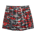 Orange Black And Grey Camouflage Print Mesh Shorts