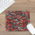 Orange Black And Grey Camouflage Print Mouse Pad