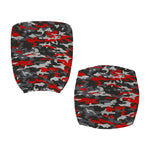 Orange Black And Grey Camouflage Print Office Chair Cover