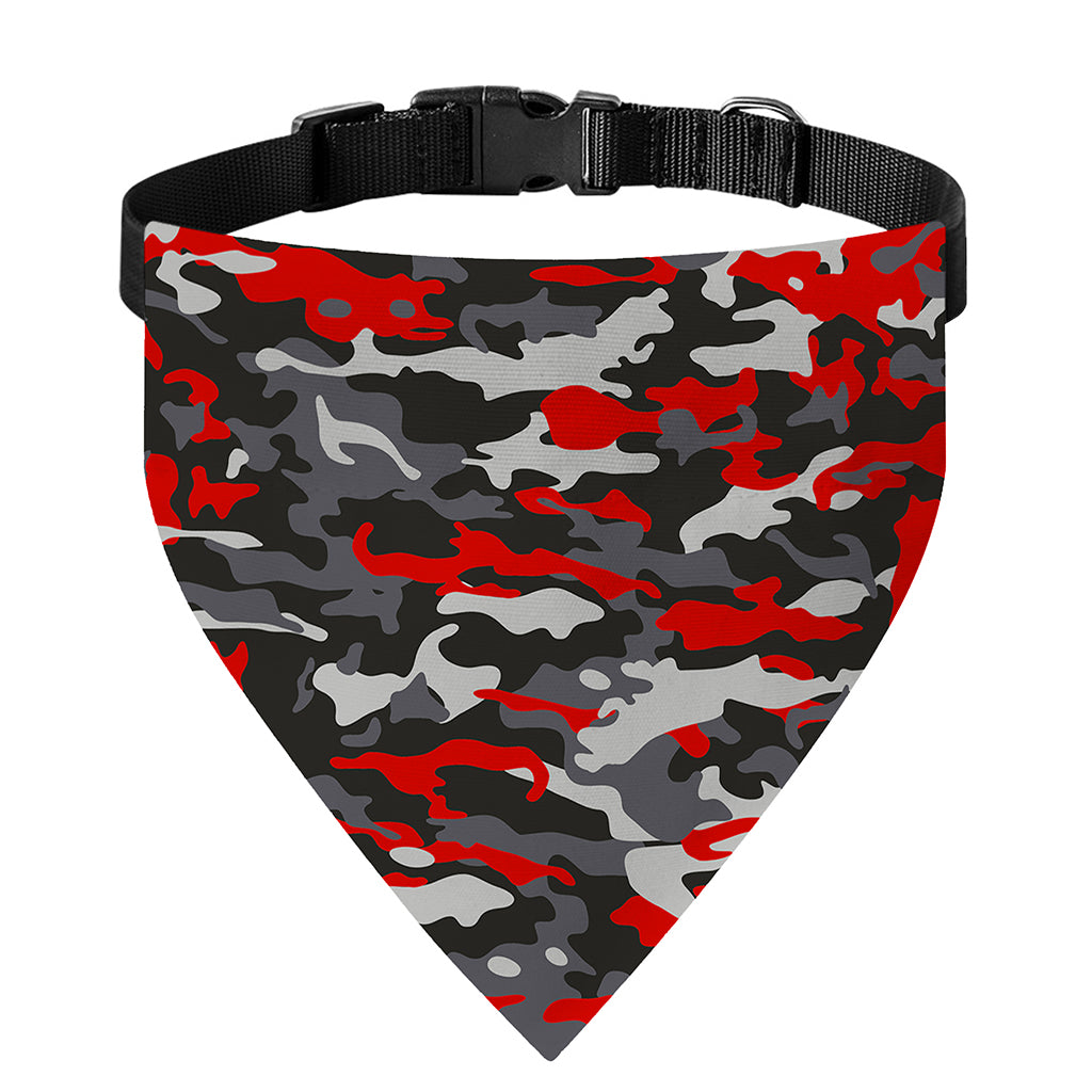 Orange Black And Grey Camouflage Print Over The Collar Dog Bandana
