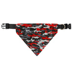 Orange Black And Grey Camouflage Print Over The Collar Dog Bandana