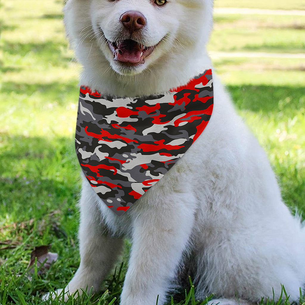 Orange Black And Grey Camouflage Print Over The Collar Dog Bandana