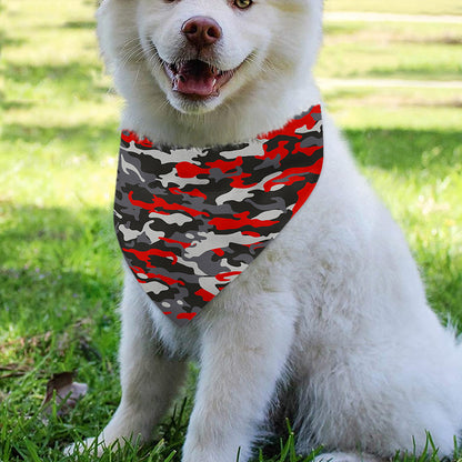 Orange Black And Grey Camouflage Print Over The Collar Dog Bandana
