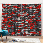 Orange Black And Grey Camouflage Print Pencil Pleat Curtains