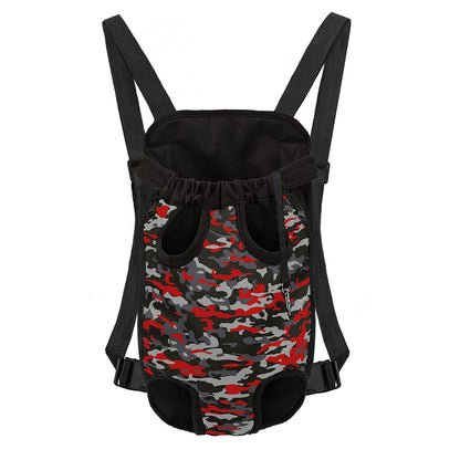 Orange Black And Grey Camouflage Print Pet Carrier Backpack