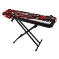Orange Black And Grey Camouflage Print Piano Keyboard Cover