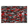 Orange Black And Grey Camouflage Print Placemat