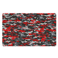Orange Black And Grey Camouflage Print Polyester Doormat