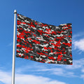 Orange Black And Grey Camouflage Print Polyester Flag