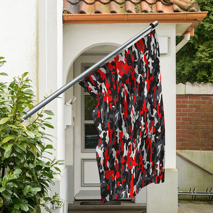 Orange Black And Grey Camouflage Print Polyester Flag