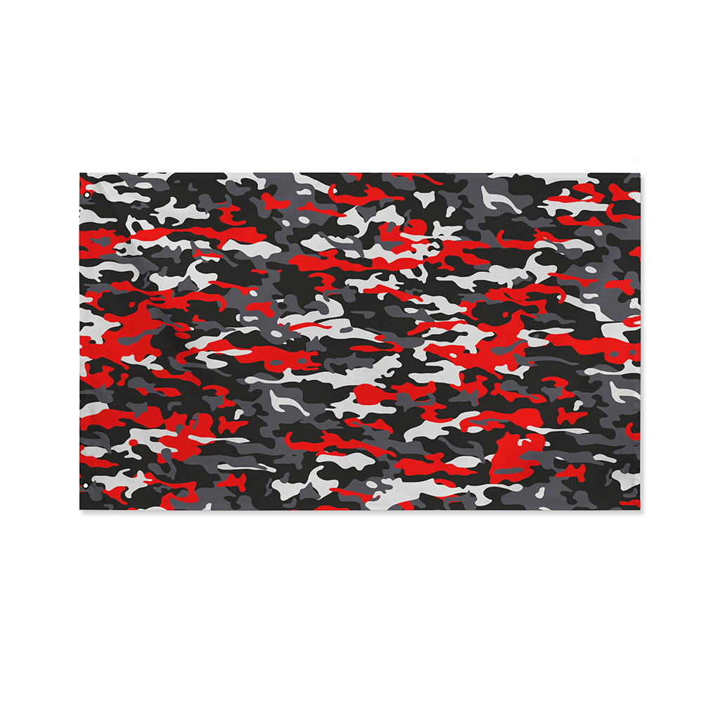 Orange Black And Grey Camouflage Print Polyester Flag