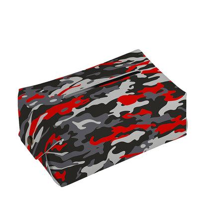 Orange Black And Grey Camouflage Print Rectangle Tissue Box Cover