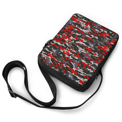 Orange Black And Grey Camouflage Print Rectangular Crossbody Bag