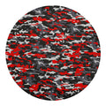 Orange Black And Grey Camouflage Print Round Blanket