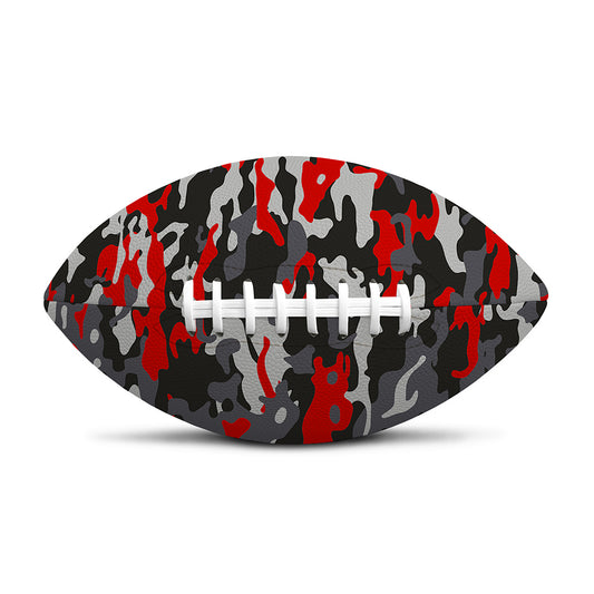 Orange Black And Grey Camouflage Print Rugby Ball