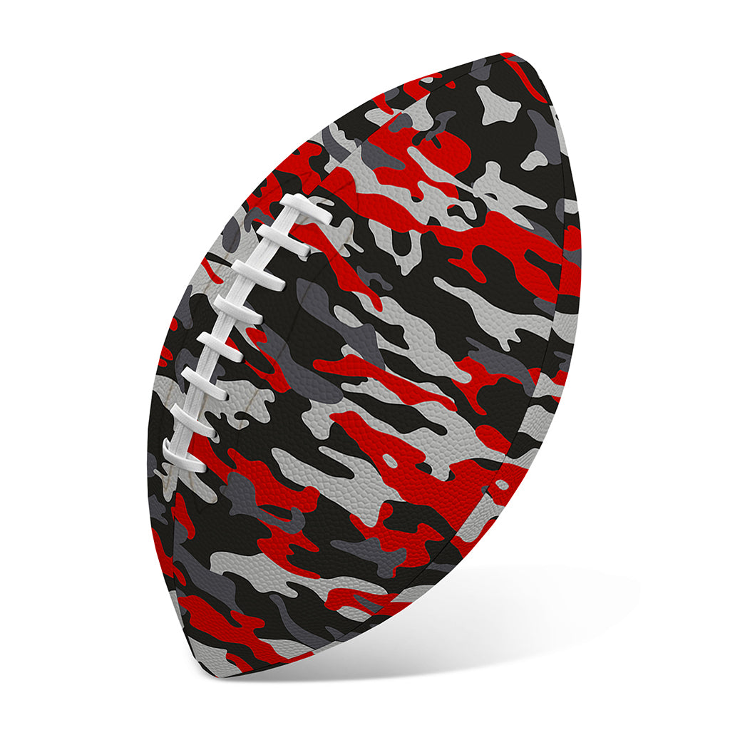 Orange Black And Grey Camouflage Print Rugby Ball