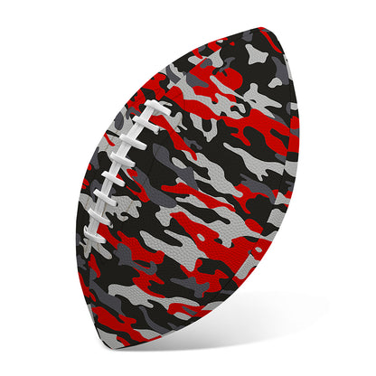 Orange Black And Grey Camouflage Print Rugby Ball