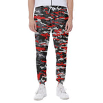 Orange Black And Grey Camouflage Print Scuba Joggers