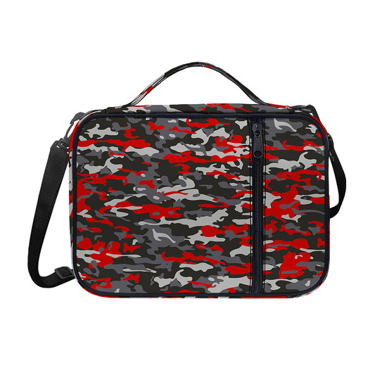 Orange Black And Grey Camouflage Print Shoulder Strap Bible Bag