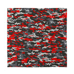 Orange Black And Grey Camouflage Print Silk Bandana