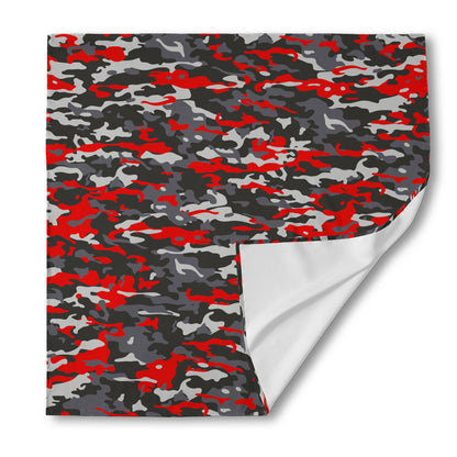 Orange Black And Grey Camouflage Print Silk Bandana