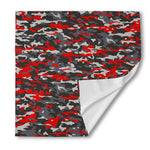 Orange Black And Grey Camouflage Print Silk Bandana