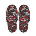 Orange Black And Grey Camouflage Print Slippers