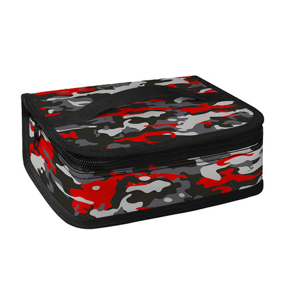 Orange Black And Grey Camouflage Print Small Lunch Bag