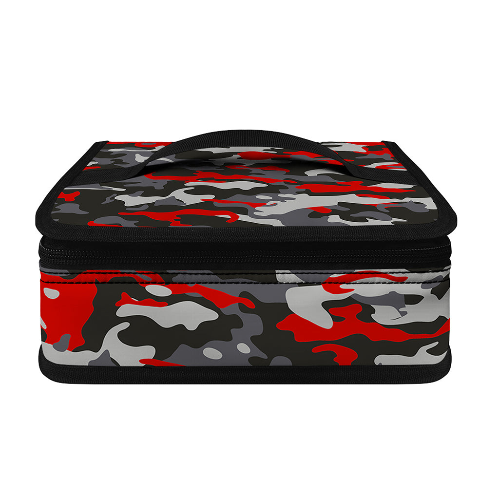 Orange Black And Grey Camouflage Print Small Lunch Bag
