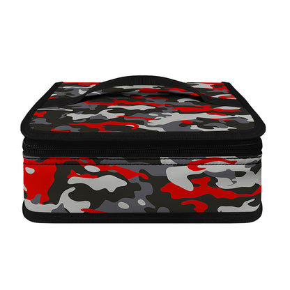 Orange Black And Grey Camouflage Print Small Lunch Bag