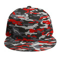 Orange Black And Grey Camouflage Print Snapback Cap