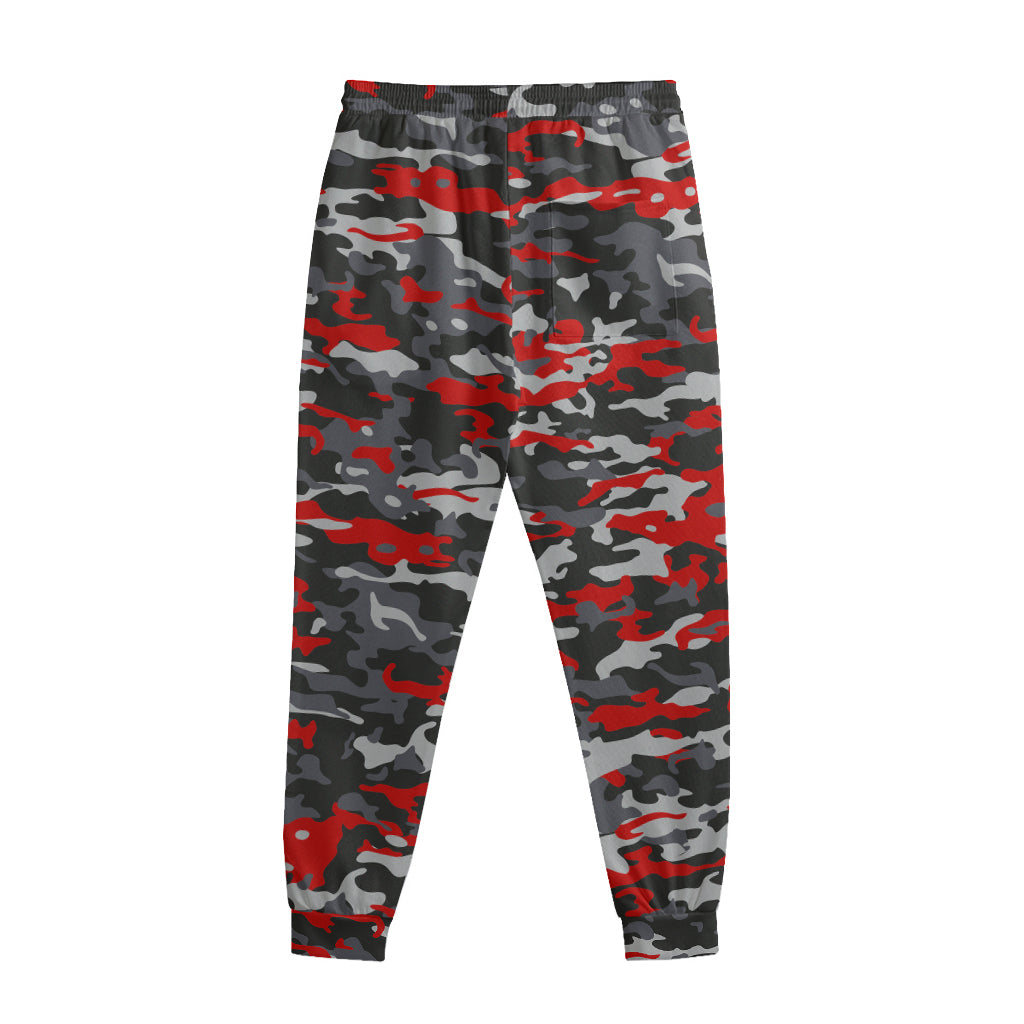 Orange Black And Grey Camouflage Print Sweatpants