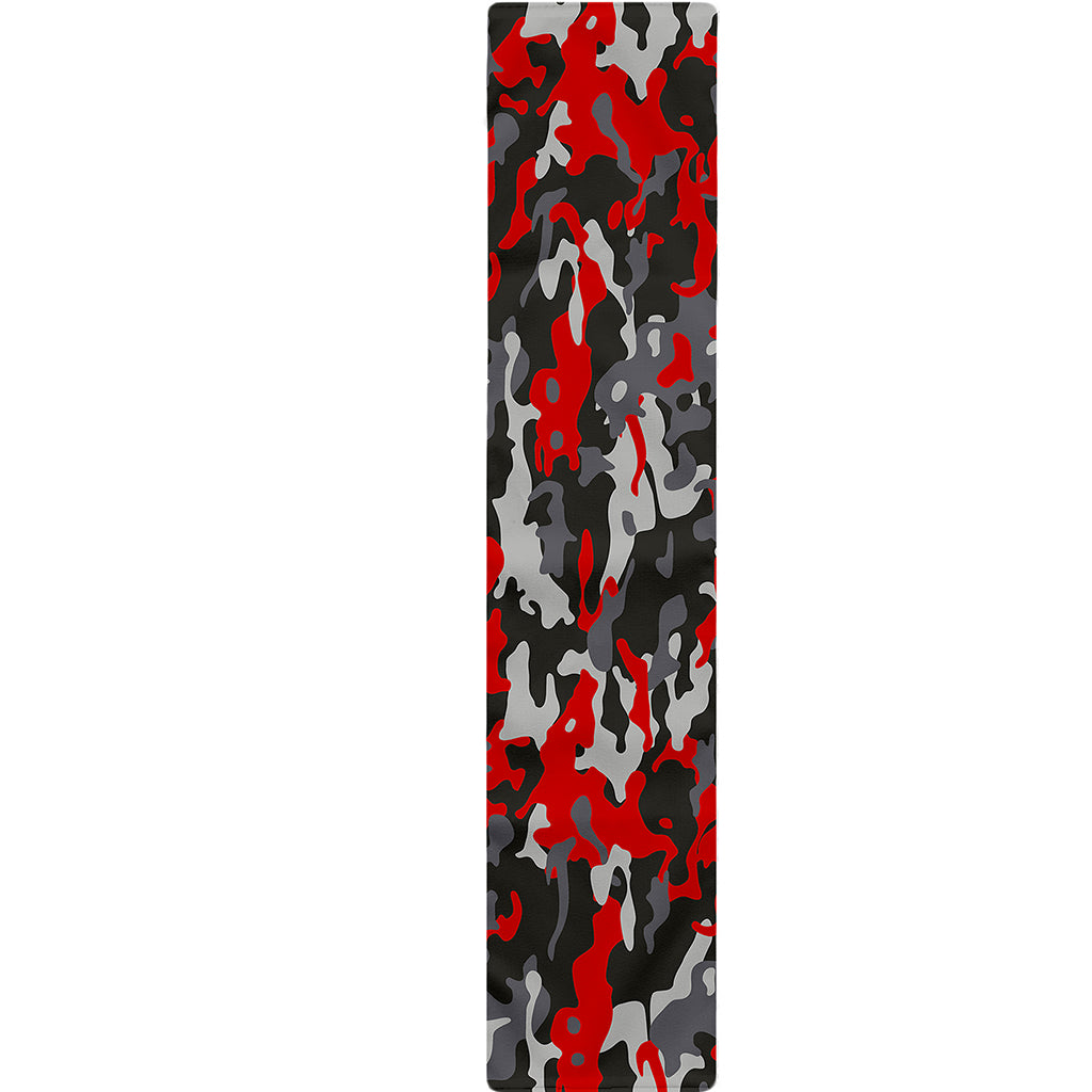 Orange Black And Grey Camouflage Print Table Runner