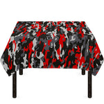 Orange Black And Grey Camouflage Print Tablecloth