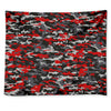 Orange Black And Grey Camouflage Print Tapestry