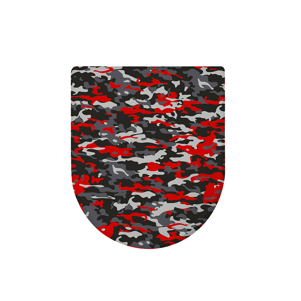 Orange Black And Grey Camouflage Print Toilet Lid Cover