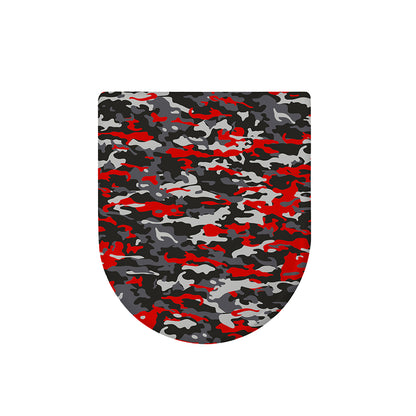 Orange Black And Grey Camouflage Print Toilet Lid Cover