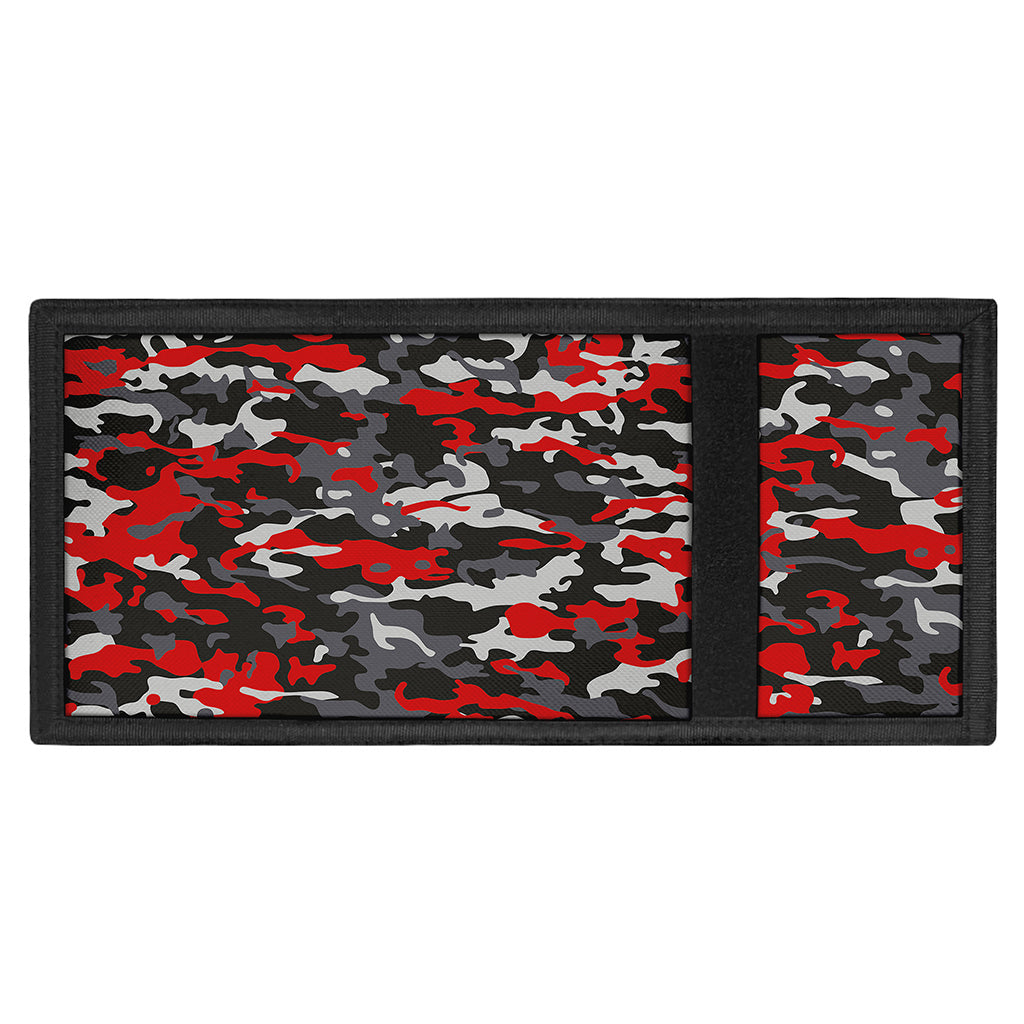 Orange Black And Grey Camouflage Print Trifold Wallet