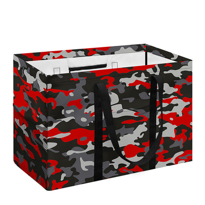 Orange Black And Grey Camouflage Print Utility Tote Bag