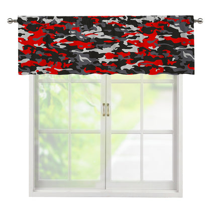 Orange Black And Grey Camouflage Print Window Valance