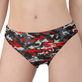 Orange Black And Grey Camouflage Print Women's Panties